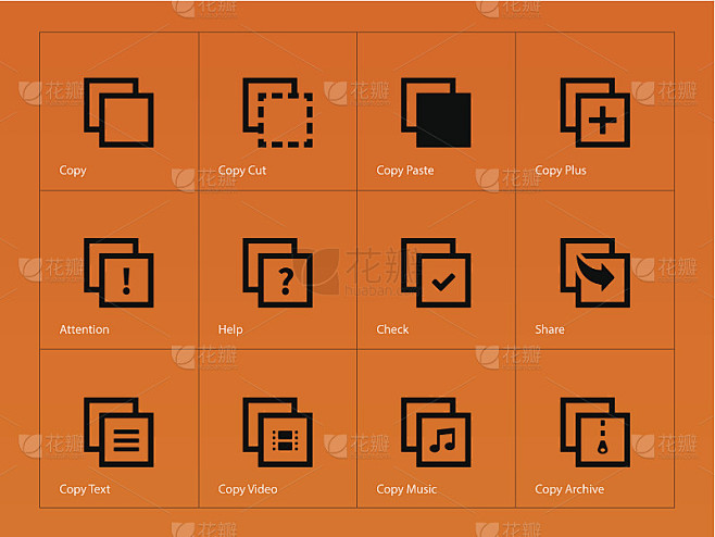 Copy Paste icons for Apps, Web Pages.