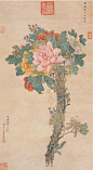 慈禧太後書畫作品欣賞 - 温柔细雨 - 一丝小雨盈盈而落......
