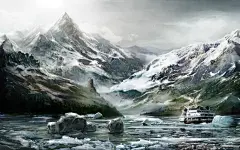 水山冬季雪船冰山艺术品 - 壁纸（#2552348）/ Wallbase.cc