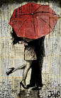The Red Umbrella Art Print by Loui Jover at Art.com