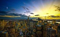 高清晰世界旅游景点之现代化都市夜景建筑大厦街景桌面壁纸