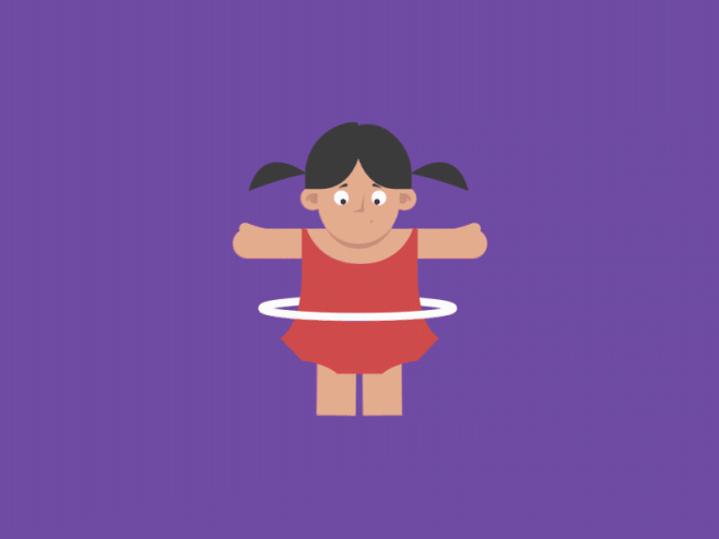 Hula hooping animation clumsy cute hulahoop hoop hula girl gif-花瓣网
