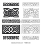 Vector celtic horizontal knot. Ethnic ornament. Geometric designs set