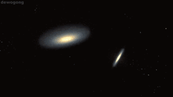 科学家模拟的两个星系相撞的情景，称为“螺...