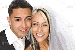 异性恋,婚礼,丈夫,无尾礼服,背景分离,婚姻,妻子,冠状头饰,爱,相伴