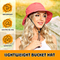 SLOWTOWN Packable Bucket Hat Women Outdoor Waterproof Fishing Hat Summer Lightweight Men UV Protection Sun Hat (Watermelon Red, One Size) at Amazon Women’s Clothing store