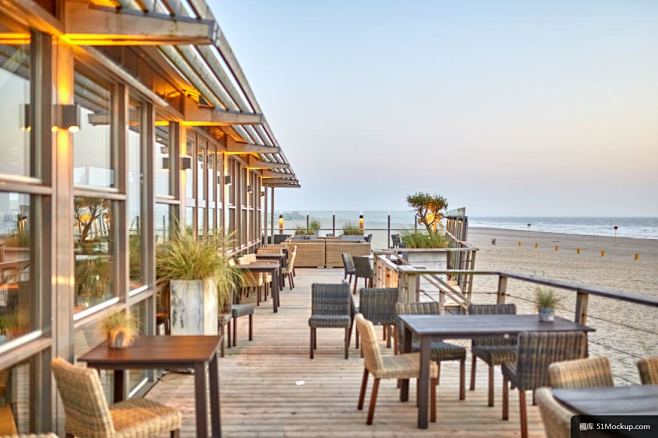 餐厅 窗口 海滩 清晨 露台 餐厅露台