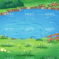 禁止游泳插画  - 源文件下载【酷图网】禁止游泳插画,禁止游泳,游泳插画,池塘插画,防溺水,荷塘,河水,河边插画