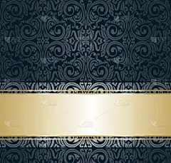 黑色和金色的复古墙纸