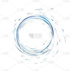 蓝色的水溅圈。喷洒水滴分离。3d 图矢量。Aqua 溅表面的背景使用渐变网格工具创建的。水循环。水表