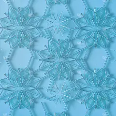 美丽的蓝色圣诞背景从体积雪花，3d插图。
