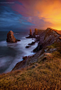 ~~On the Edge ~ blue hour, gorgeous coastline, Cantabria, Spain by Roman Mattei Photography~~ #小清新# #摄影师#