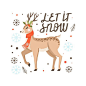 冬季圣诞节麋鹿插画矢量图素材