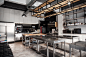 Interior of professional restaurant kitchen layout