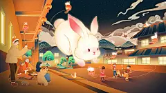 手绘卡通中国兔年生肖新年春节喜庆国潮插画下载