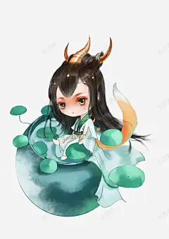 Q版古典风小女孩 页面网页 平面电商 创意素材