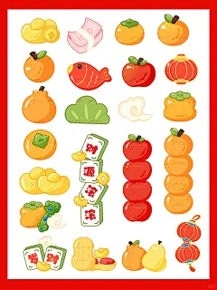 新年元素插画简笔画 - 小红书