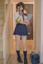 People 2000x3000 Nagisa women model Asian cosplay schoolgirl school uniform Disciplinary Committee women indoors