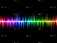彩虹声波与黑色背景
