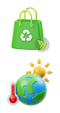 地球升温环保主题海报设计三维素材Blender源文件：地球