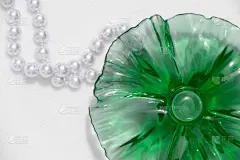 仅一朵花,珍珠牡蛎,壁纸,项链,水平画幅,绿色,无人,白色背景,纯净,塑胶