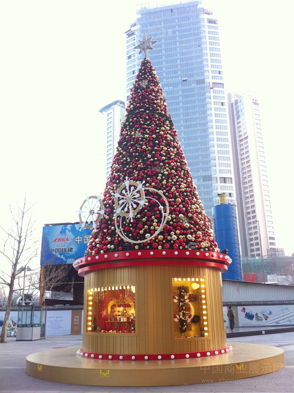 #圣诞节#圣诞树装饰设计：北京华贸中心圣...