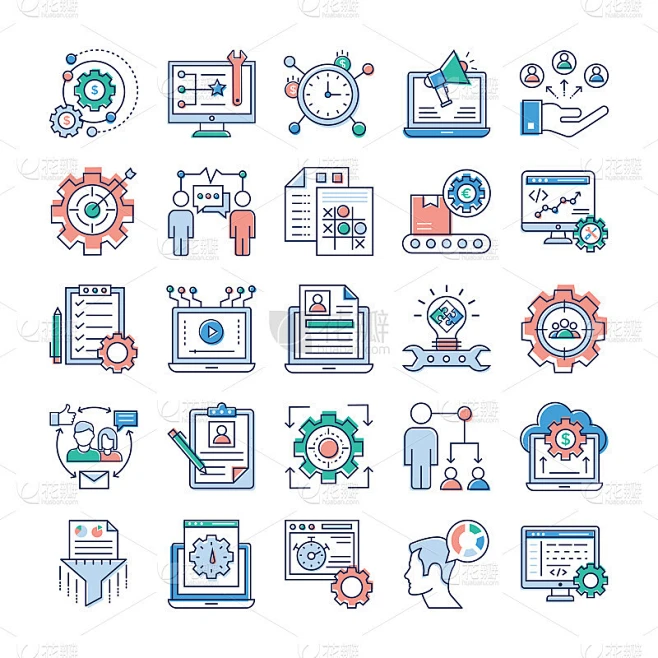 Project Management, Teamwork Flat Vectors Set图片_其他图片图片素材-花瓣网