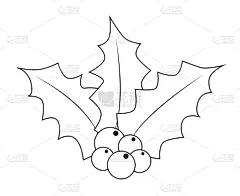 冬青莓的剪影，圣诞树叶和水果的图标，