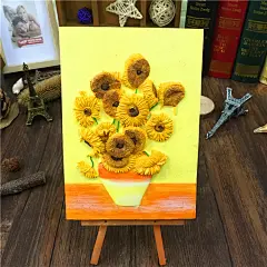 创意家居摆件 名画 梵高 向日葵 星空 枝上杏花开 电视柜摆件