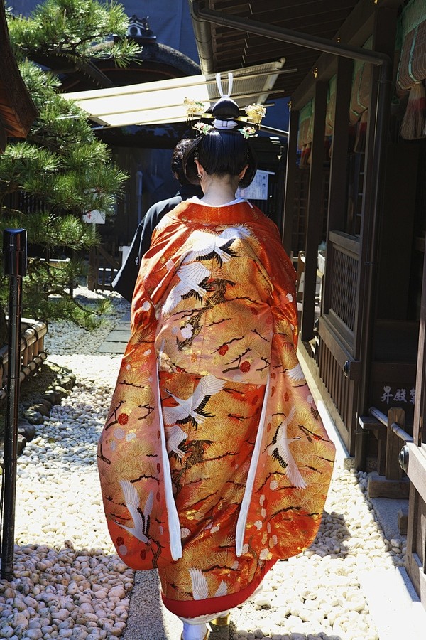 在贺茂御祖神社为由日本的和服