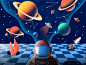 头脑星空 星球 噪点 插图