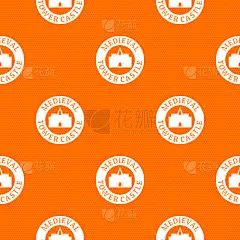 式样,城堡,塔,橙色,几何形状,灰色,古老的,童话故事,复古,重复