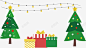 圣诞树礼物堆 页面网页 平面电商 创意素材