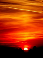 Sun, Sky, Cloud, Red, Twilight, Stripes