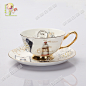 骨瓷咖啡杯 创意陶瓷欧式 套装 布拉格邮戳 奶茶杯 出口 特价送勺-淘宝网