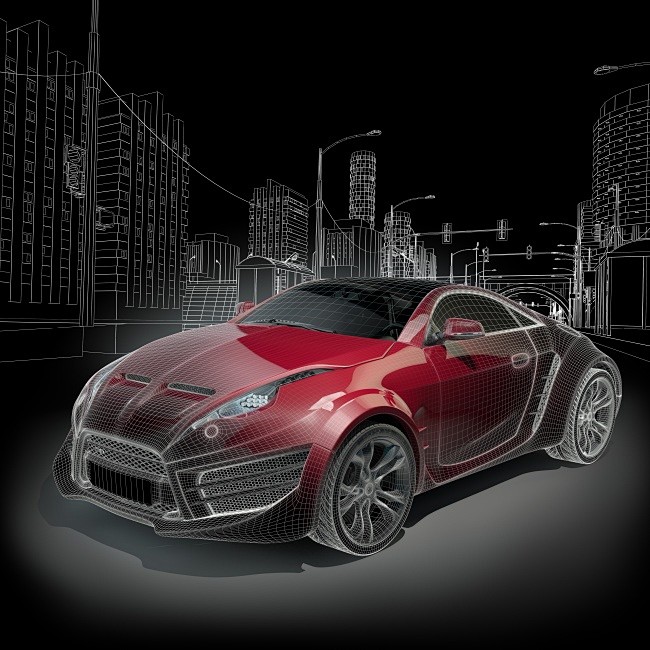 高清红色跑车3D模型图片素材_3D汽车模...