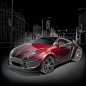 高清红色跑车3D模型图片素材_3D汽车模型_红色跑车图片