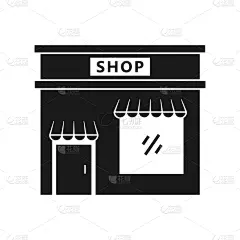 矢量,计算机图标,扁平化设计,商店,时髦的,商务,横截面,背景分离,食品杂货,简单