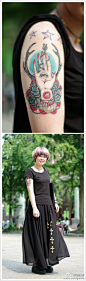6月5日街拍更新。现在看到发色赞，纹身精致的妹子，很多都是纹身师错不了@东方印客-纹身师-yumi