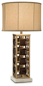 John Richard The Grid Beige Buffet Table Lamp - modern - Lighting - LuxeDecor