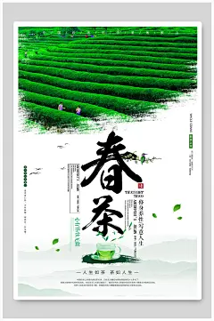 飘香美味春茶茶叶茶道宣传海报