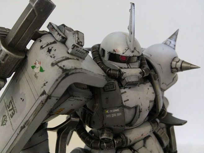 MG 扎古MS-06R-1A 白狼，小改，旧化。_看图_高达模型吧_百度贴吧