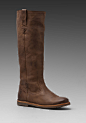 美国代购直邮FRYE Celia X Stitch深棕色皮质高筒靴皮靴 想去精选 原创 设计 新款 2013 正品 淘宝