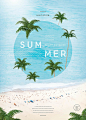 夏季夏天度假海滩海报
