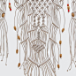 Macrame Driftwood Wall Hanging Fiber Art Tapestry : Authentic Bohemian Macrame Wall Hanging with beautiful wood beads. The driftwood was found near Predator Ridge, BC, Canada. By purchasing this