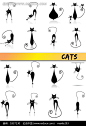 各种形态的猫矢量图(编号:1837130)_陆地动物_生物世界_矢量素材