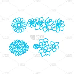 花瓣叶片设计模板向量线性