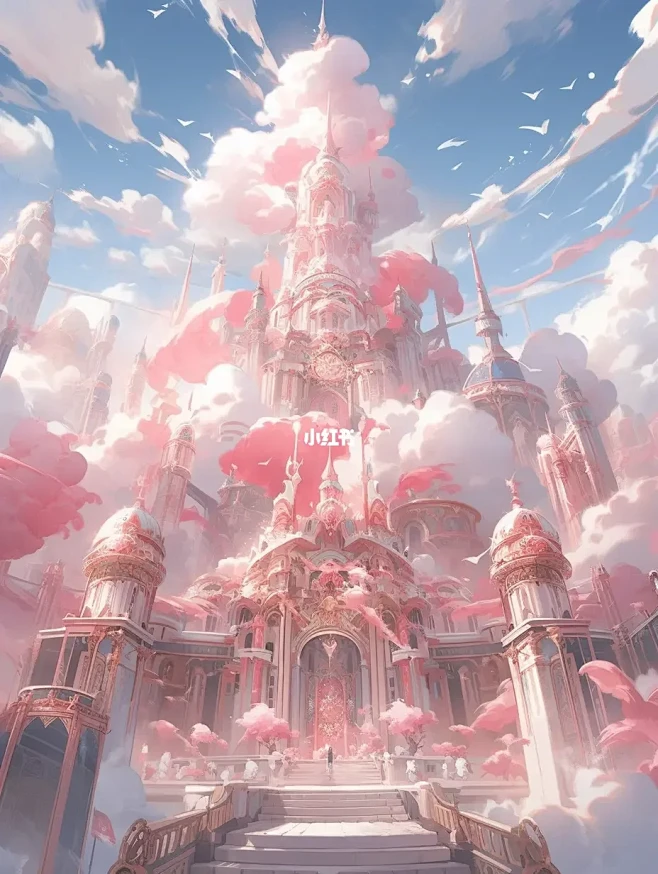 【MJ】 15prompt |空中的梦幻城堡-花瓣网