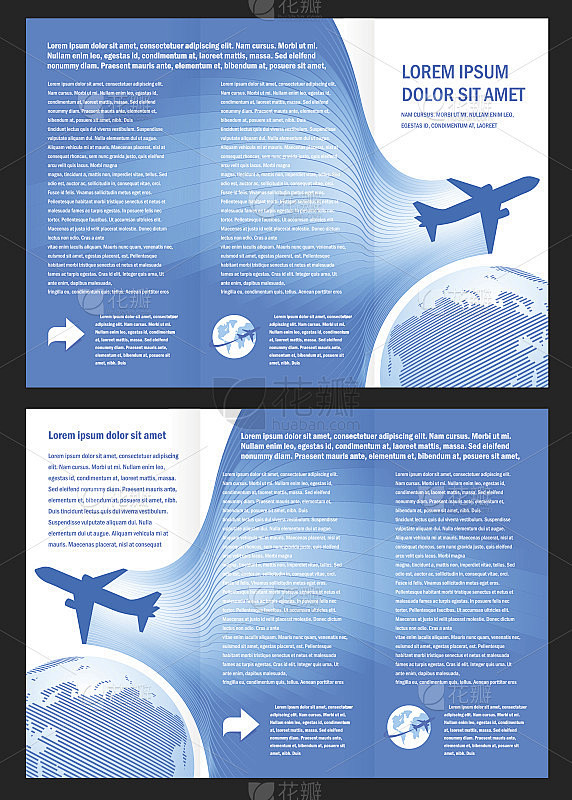 小册子飞机机票飞机飞云天空蓝色白色