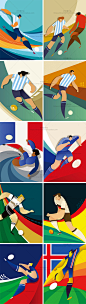 世界杯足球队足球比赛复古风抽象运动员宣传海报矢量EPS设计素材-淘宝网